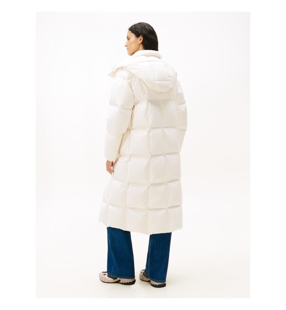 Lange, wattierte Daunenjacke Alaska - Weiss