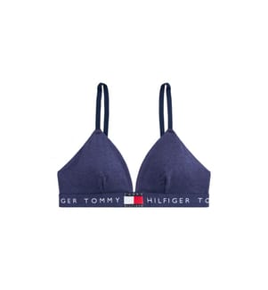Reggiseno a triangolo con logo ripetuto - Blu