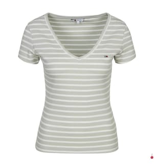 Slim Fit T-Shirt - Grau und Weiss