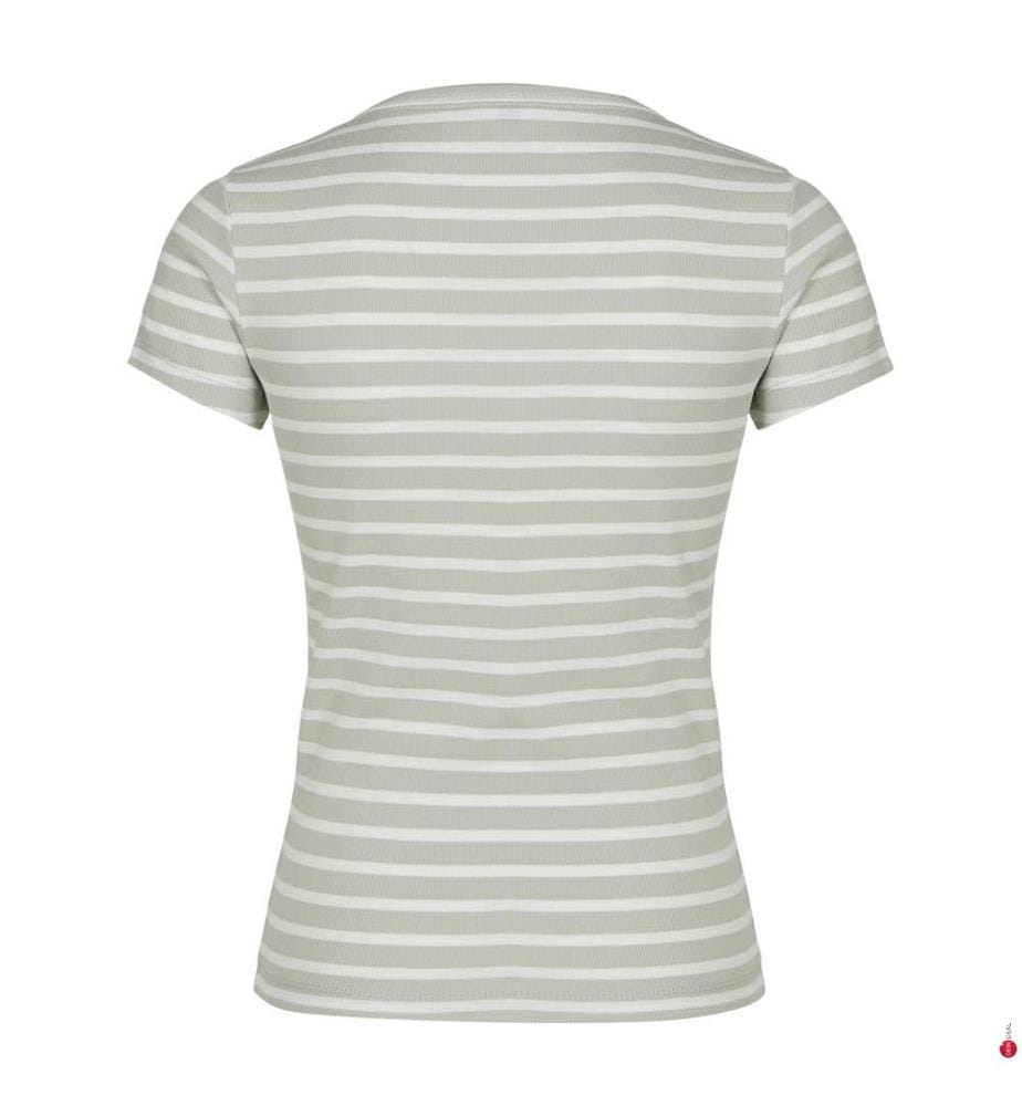 Slim Fit T-Shirt - Grau und Weiss