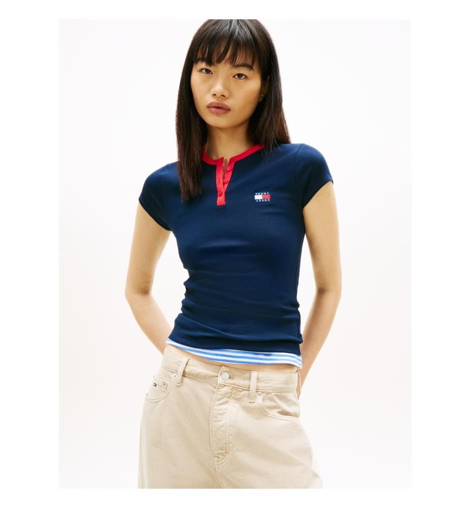 Slim Tommy Badge T-Shirt - Navy