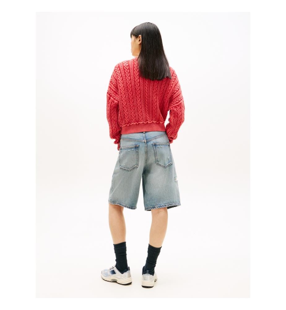 Pull en Maille Torsadée - Rouge