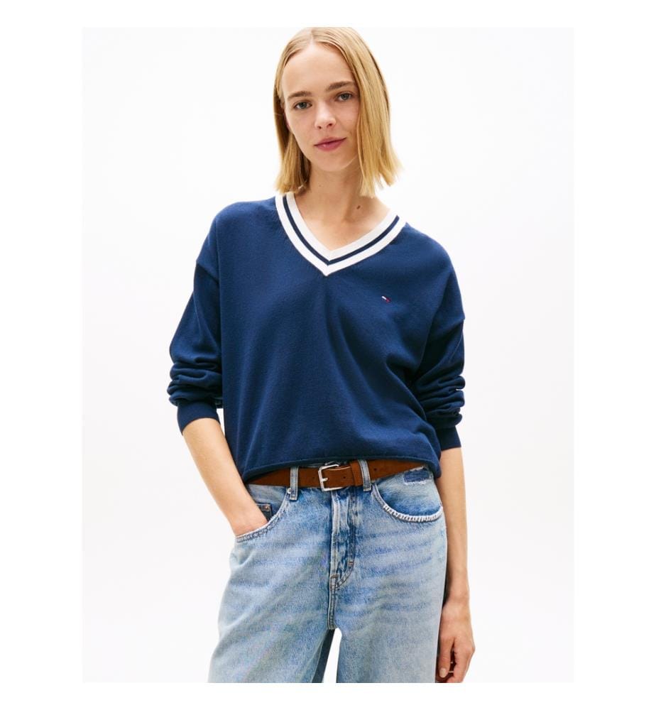 Legerer Pullover - Marine