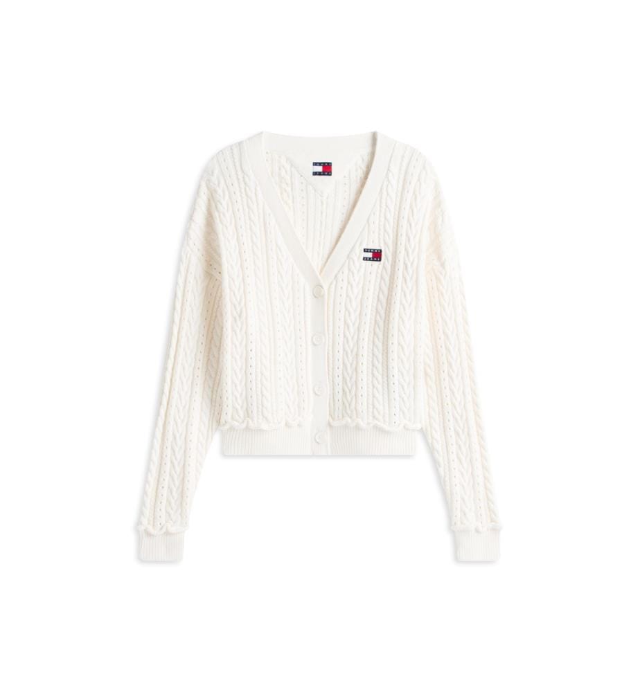 Boxy Strickjacke - Weiss