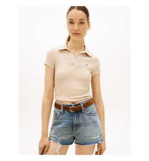 Polo Slim a coste - Beige