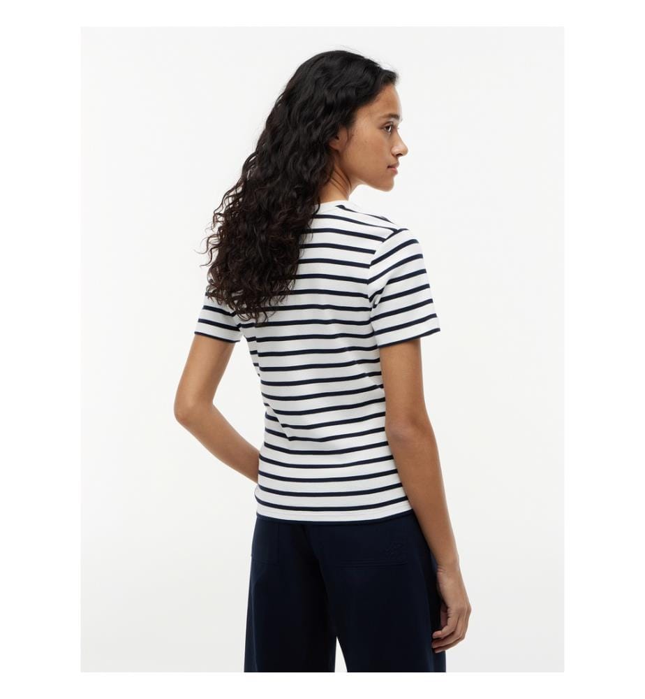 Maglietta Slim - Bianco e blu