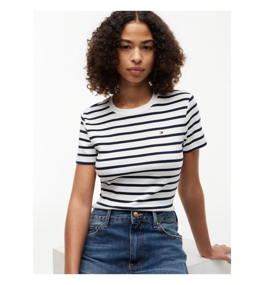 Slim T-Shirt - Navy and White