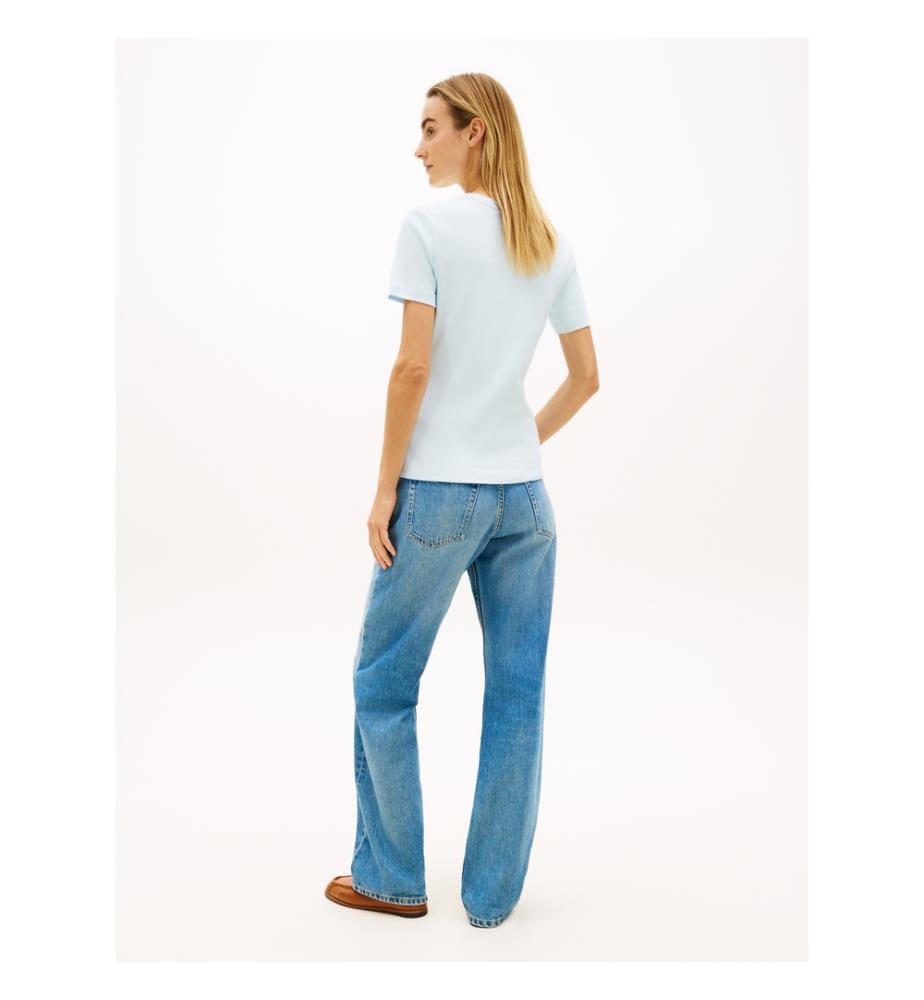 Schlankes T-Shirt - Hellblau