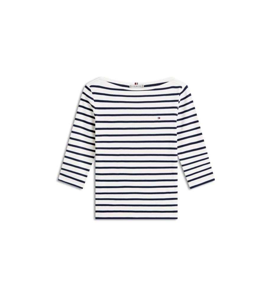 Maglietta Slim - Bianco e blu