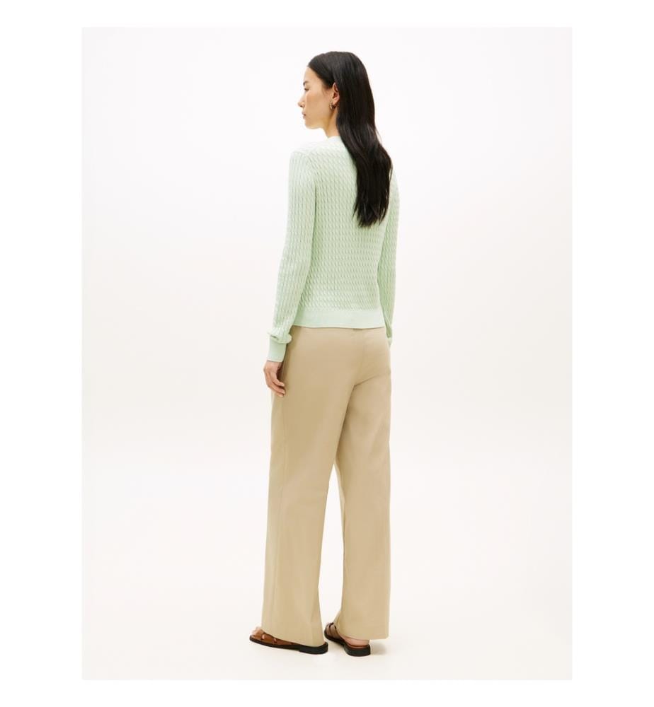 Maglione a cavi - Verde chiaro