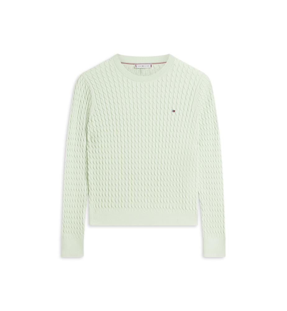 Maglione a cavi - Verde chiaro