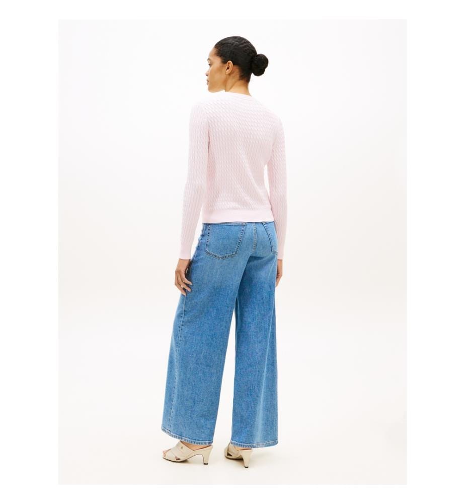 Maglione a cavi - Rosa chiaro