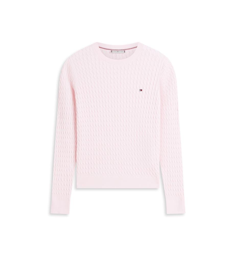 Maglione a cavi - Rosa chiaro