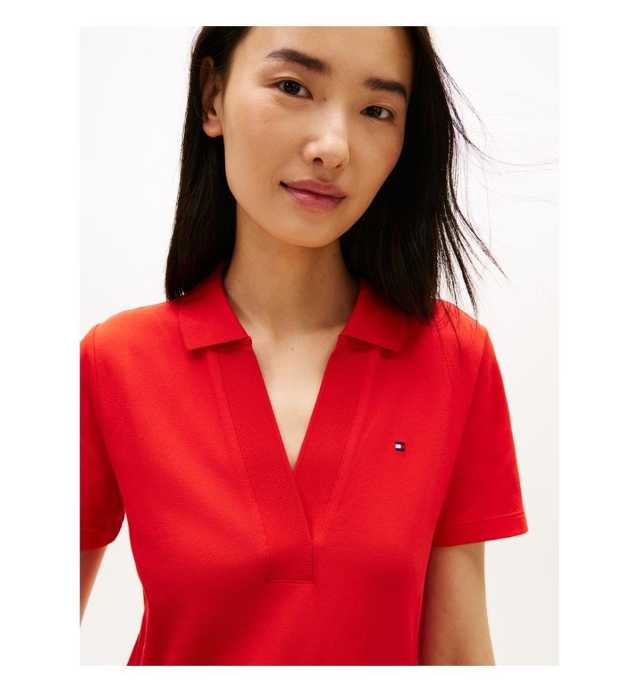 Slim Polo Kleid - Rot