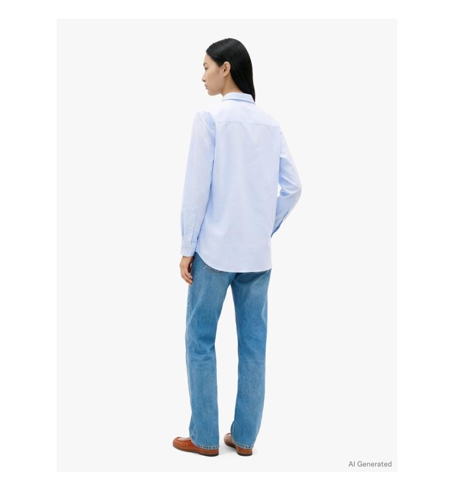 Camicia in cotone Oxford - Blu