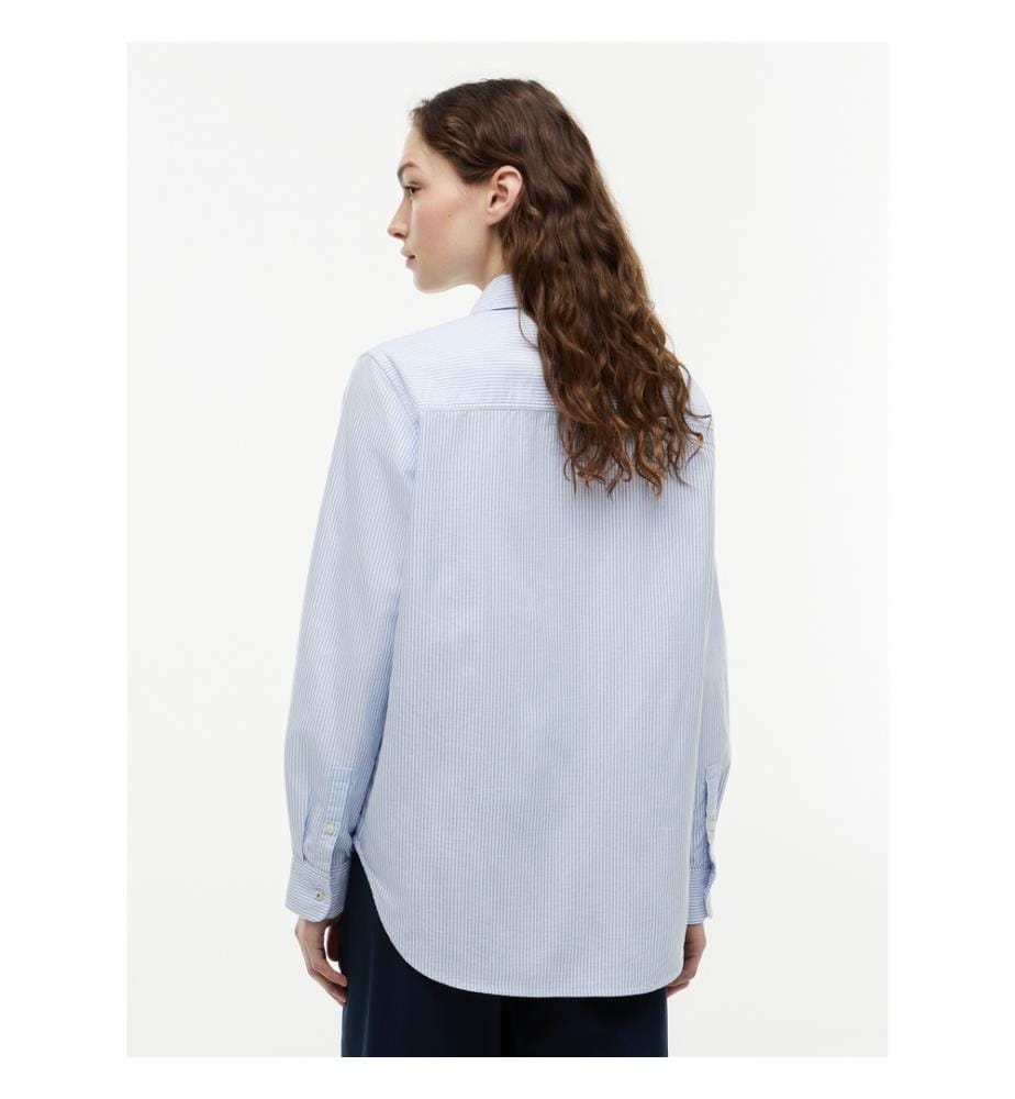 Camicia in cotone Oxford - Blu e bianco