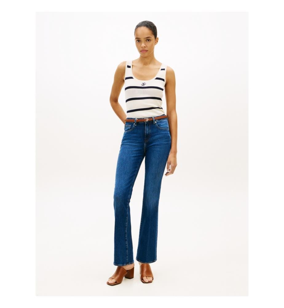 Canotta Slim Mesh - Bianco e blu