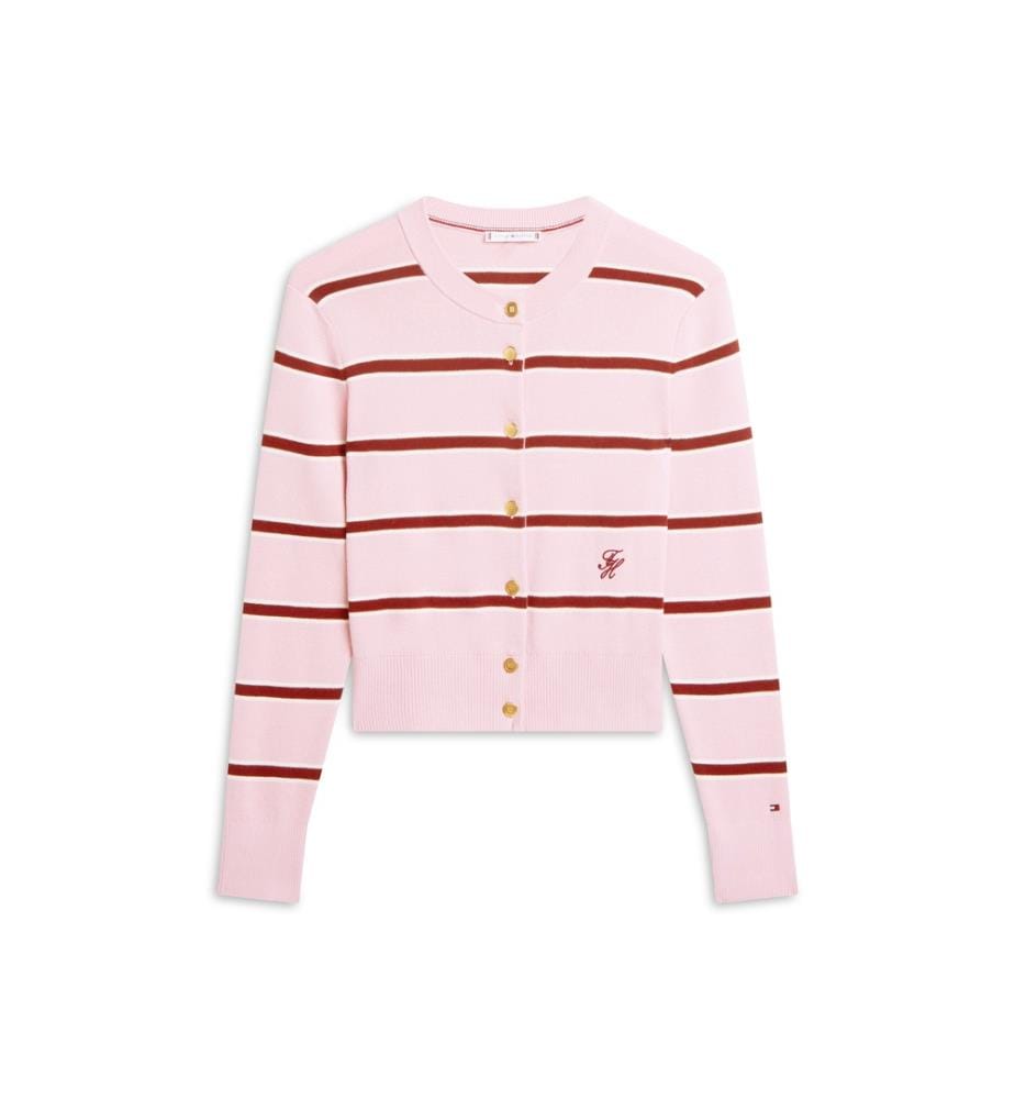 Premium-Strickjacke - Rosa und Bordeaux