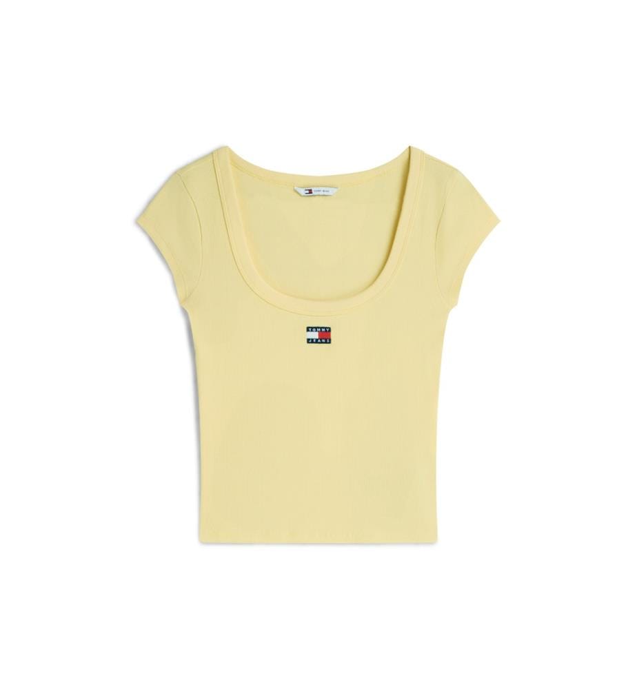 T-shirt à manches courtes TJW Slim Rib Badge Tee EXT - Blanc antique