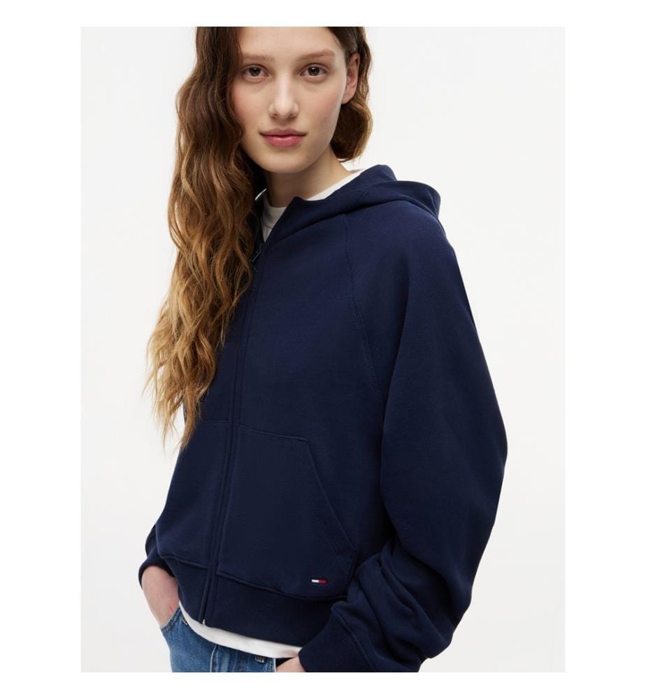 Felpa con motivo a bandiera Boxy-Fit - Blu Navy