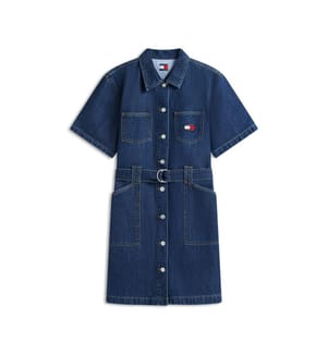 Funktionales Hemdkleid – Jeansblau
