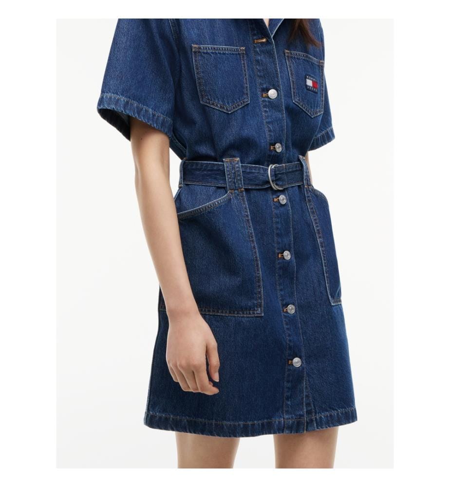 Funktionales Hemdkleid – Jeansblau