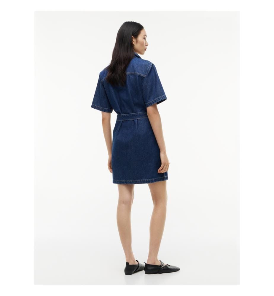 Funktionales Hemdkleid – Jeansblau