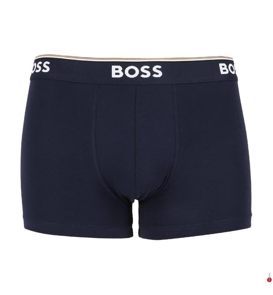 Set di 3 slip Trunk Power - Nero con fascia in vita rossa, bianca e kaki