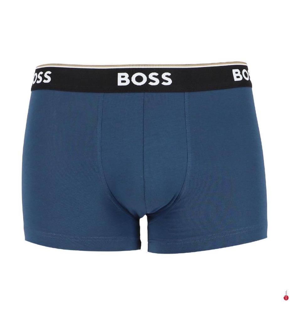 Set di 3 slip Trunk Power - Nero con fascia in vita rossa, bianca e kaki