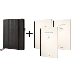SIGEL - Konferenzmappe  Conceptum flex A5, liniert, Schwarz
