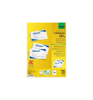 SIGEL - Étiquettes de cartes de visite avec coins ronds, 10 feuilles, blanc