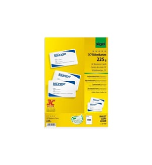 SIGEL - Étiquettes de cartes de visite avec coins ronds, 40 feuilles, blanc