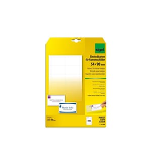 SIGEL - Badge nominatif 5.4 x 9 cm, 10 feuilles, 185 g, blanc