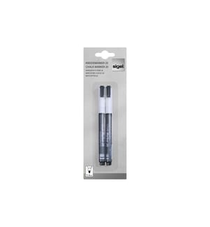 SIGEL - Marqueur craie liquide 20 Pointe ronde, Blanc