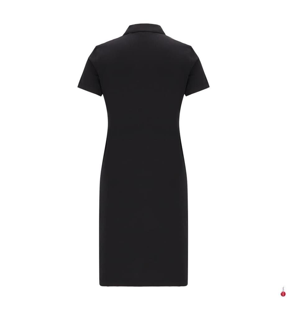 Robe à encolure en V en jersey extensible - Noir
