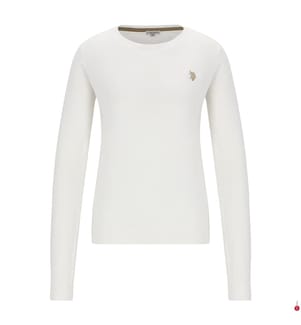 Pullover mit Rundhalsausschnitt aus Baumwolle - Weiss