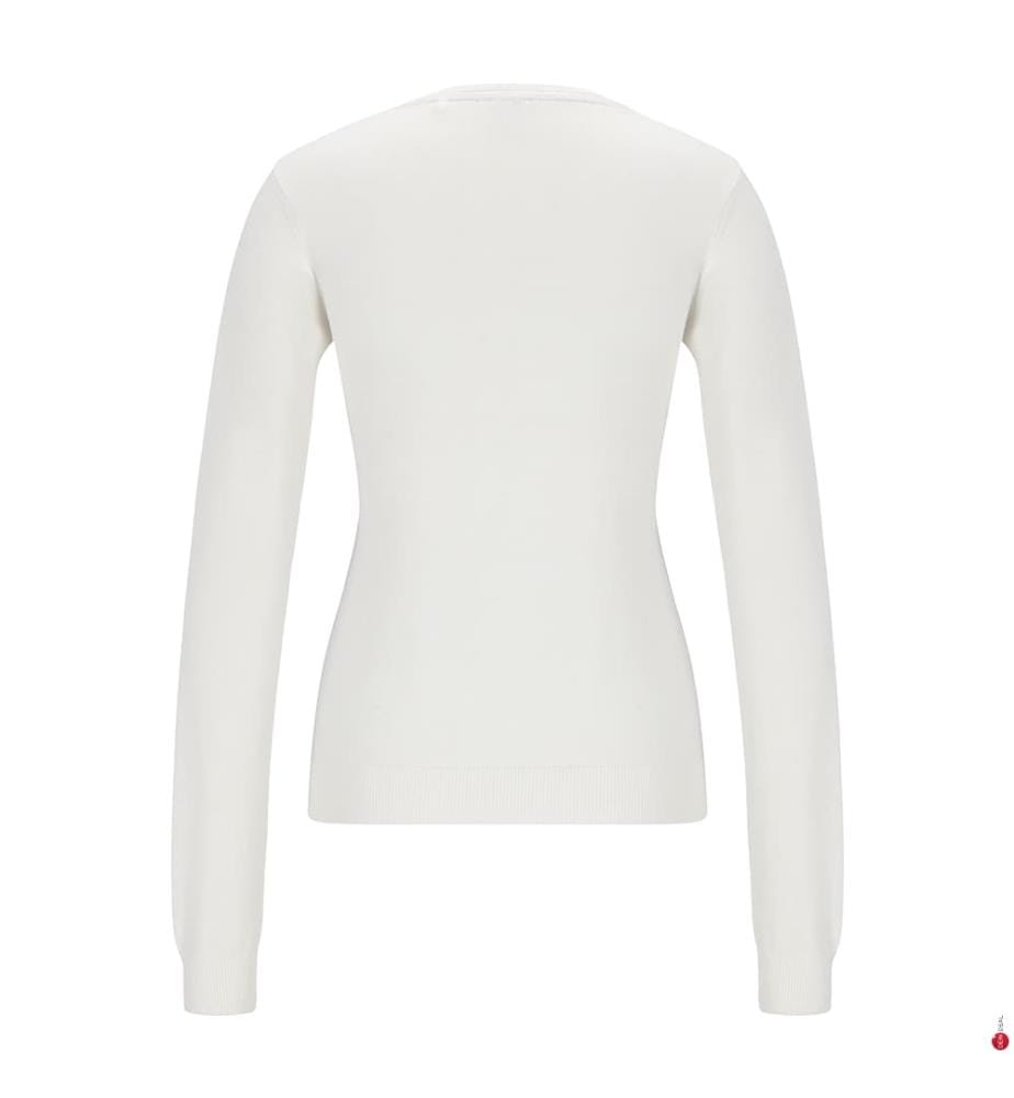 Pullover mit Rundhalsausschnitt aus Baumwolle - Weiss