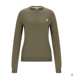 Pullover mit Rundhalsausschnitt aus Baumwolle - Waldgrün