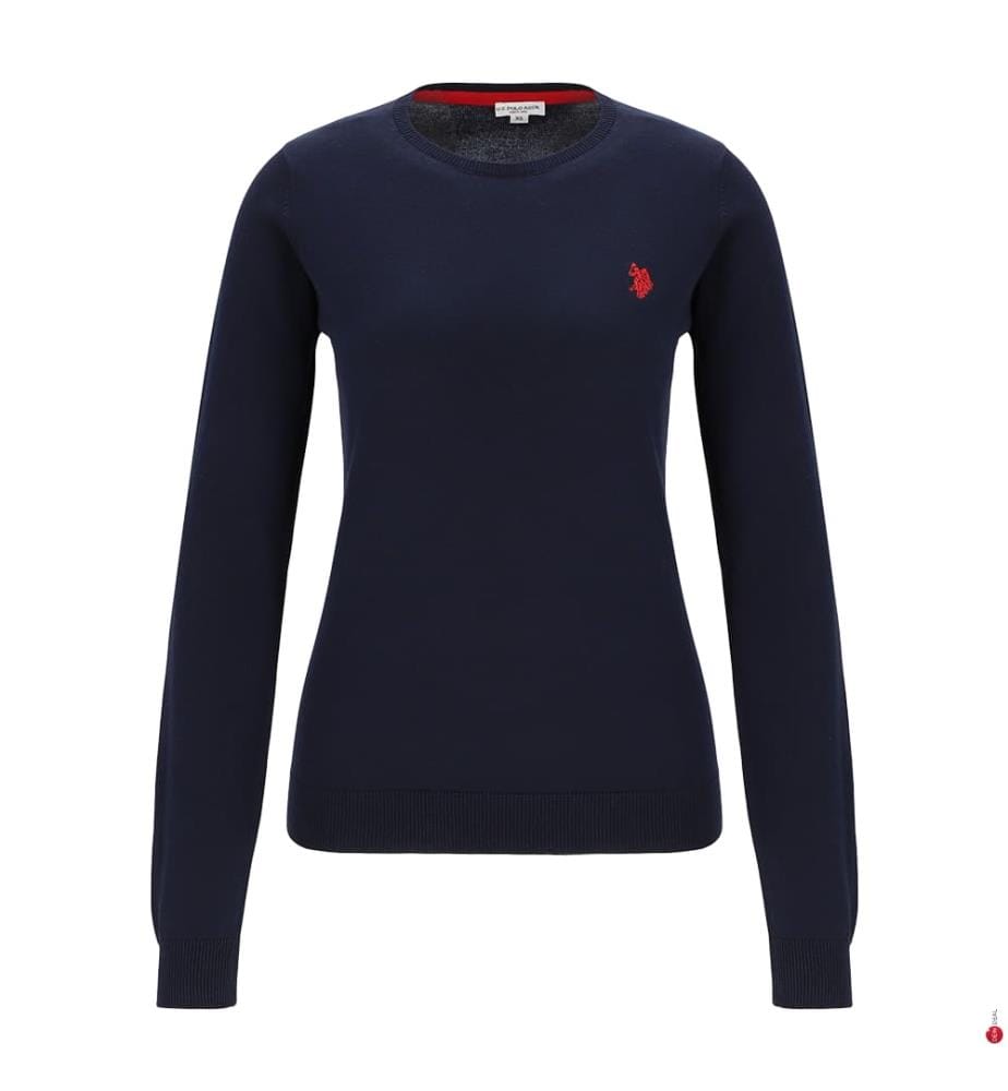 Pullover mit Rundhalsausschnitt aus Baumwolle - Marineblau