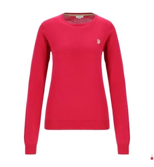 Pullover mit Rundhalsausschnitt aus Baumwolle - Rot