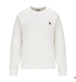 Sweat-shirt à col rond en coton - Blanc