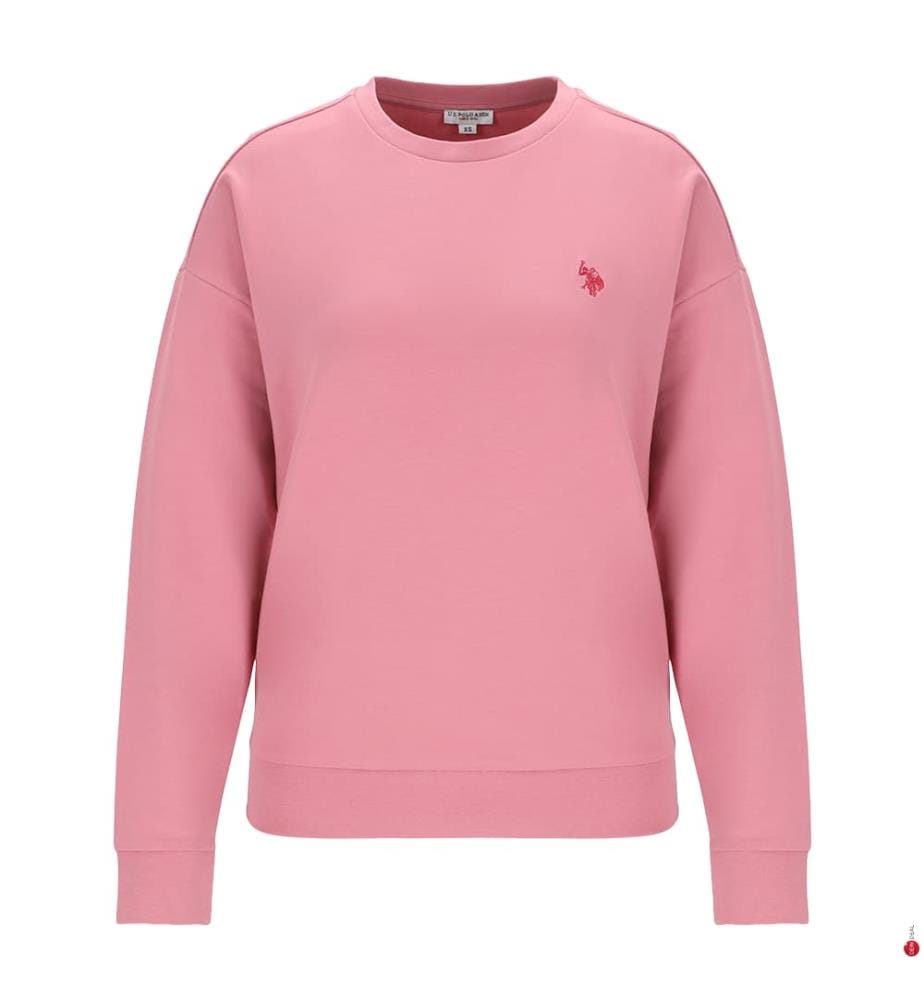 Sweat-shirt à col rond en coton - Rose