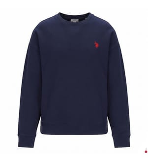 Sweat-shirt à col rond en coton - Bleu marine