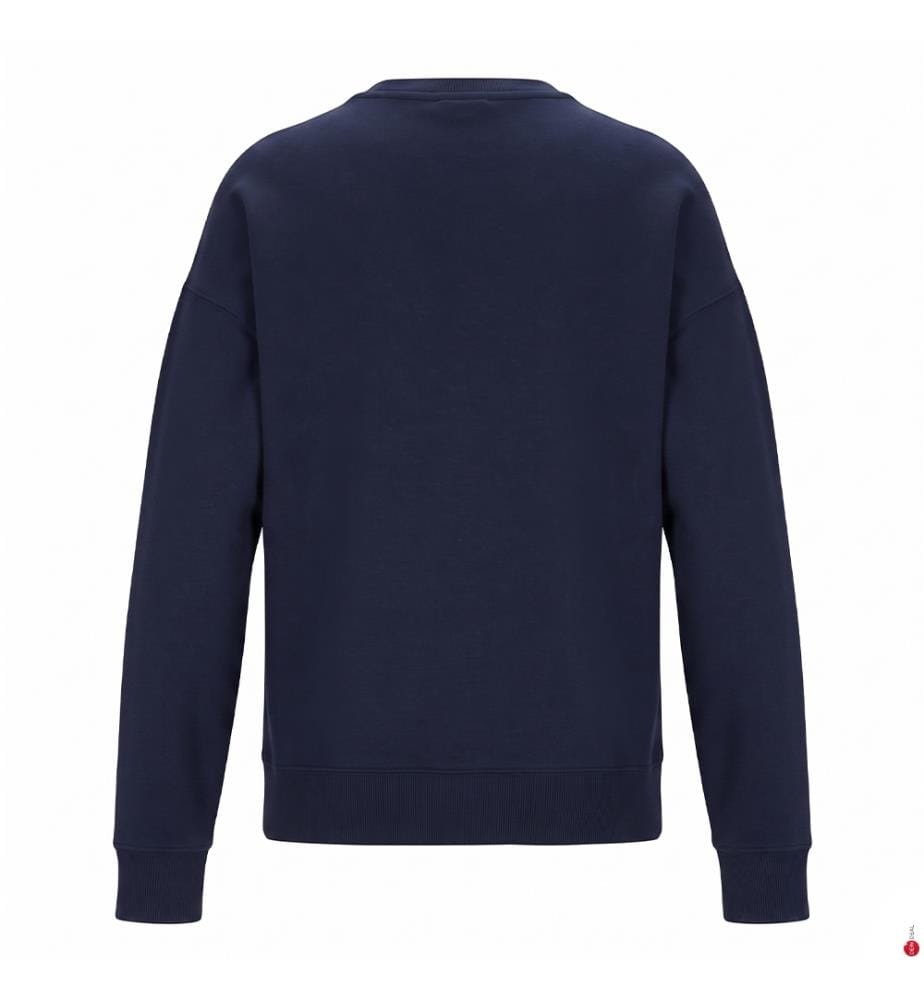 Sweat-shirt à col rond en coton - Bleu marine