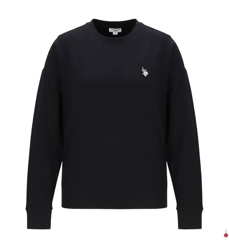 Sweat-shirt à col rond en coton - Noir