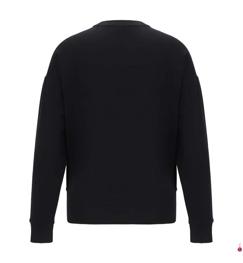 Sweat-shirt à col rond en coton - Noir
