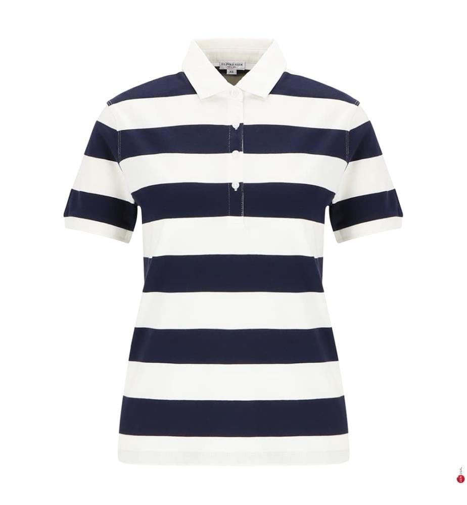 Polo à rayures - Blanc et Bleu
