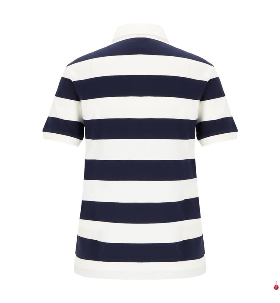 Polo à rayures - Blanc et Bleu