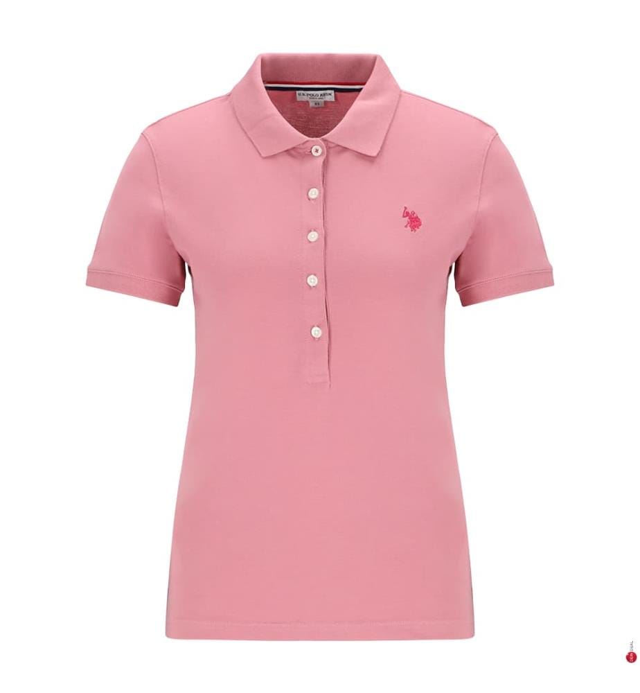 Polohemd aus Stretch-Baumwolle mit Mikro-Piqué-Struktur - Rosa
