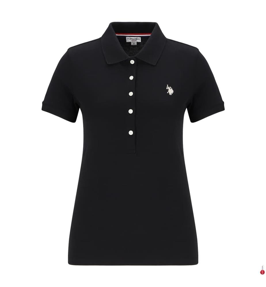Polo en coton stretch micro-piqué - Noir